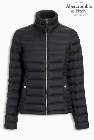 Black Abercrombie & Fitch Down Series Lightweight Puffer Jacket